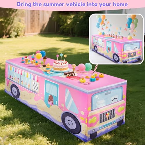 8FT Ice Cream Party Tablecloth,Ice Cream Birthday Party Decor for Baby Shower Sweet One Birthday Donut Themed Party Supplies - Image 6