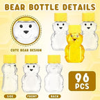 Patelai 96 Pcs 2 oz Plastic Honey Bear Bottle Bear Shape Clear Jar, Yellow - Image 4