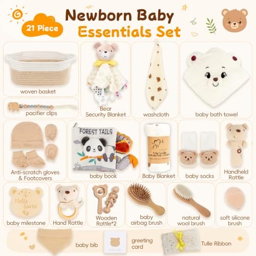 Baby Gift Basket-Newborn Baby Gift Set for Boy & Girl (Type -Beige) - Image 3