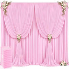 50ft x 12ft Light Pink Backdrop Curtains Wrinkle Free Backdrop Curtain for Wedding Parties Pink Fabric Backdrops Drapes Back Drop Cloth Bridal Shower Stage Curtains Wedding Decorations for Reception by Tao-GePartyDecorations