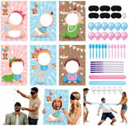 Cinrobiye 6 Set Baby Shower Games Kit Feed the Baby Shower Game with Pacifier Fishing Game, Balloon Baby Bump Limbo Challenge, Blindfold Team Party Activities for Gender Reveal Baby Shower by Cinrobiye