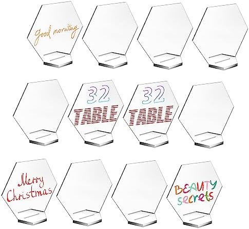 32 Sets Hexagon Acrylic Blank With Stand by Senbota
