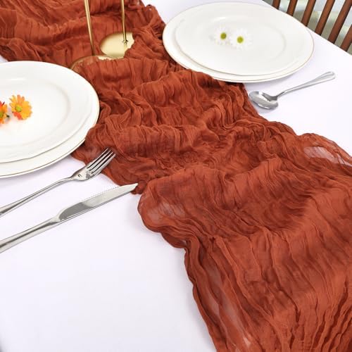 6 Pack Terracotta Cheesecloth Table Runner 10Ft 23 x 120 Inch - Image 6