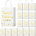 Ctosree 50 Pcs Bridal Shower Welcome Bags Bulk, White, Gold by Ctosree