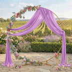 Pack of 2 Wedding Arch Drape Panel Fabric 30" x 100ft - Orchid - Image 3