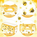Capoda 24 Pack Bee Gift Bags with Handles Reusable Plastic Honeycomb Party Favor Bag Honeycomb Goodie Bag for Mommy to Bee Baby Shower Birthday Spring Summer Party Supplies 2026 Treat Bags Bulk - Image 3