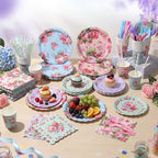 450 Pcs Tableware Set, Serve 50, Vintage Color, Vintage Floral - Image 6