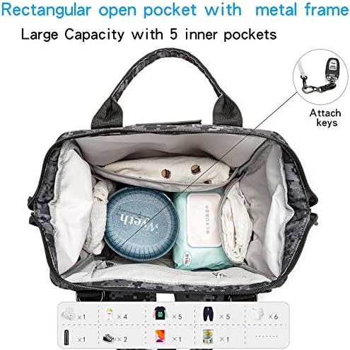Diaper Bag Backpack with USB Charging Port Stroller Straps and Insulated Pocket,army military Travel Nappy Backpack for Dad/Mom (Black Camo) - Image 5