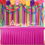 6 Pack Hot Pink Spandex Tablecloth for 8 Foot Rectangle Tables, Wrinkle Free Fitted Table Cloth Cover 8FT Fuchsia Stretchy Tablecloths Desk Skirt for Parties Weddings Birthday Banquet Baby Shower - Image 4