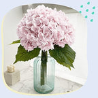 Yatim 21In Pink Artificial Hydrangea Flowers with Stems 5 Pcs - Image 5