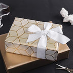 WRAPAHOLIC Navy Wrapping Paper Set - Gold and Navy Wrapping Paper Bundle with Gift Bow & Ribbon & Tag & Sticker, Perfect for Christmas, Birthday, Holiday, Father's Day, Baby Shower - Image 3