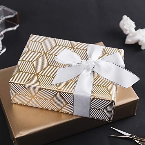 WRAPAHOLIC Navy Wrapping Paper Set - Gold and Navy Wrapping Paper Bundle with Gift Bow & Ribbon & Tag & Sticker, Perfect for Christmas, Birthday, Holiday, Father's Day, Baby Shower - Image 3