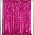 Hot Pink Sequin Backdrop Curtain Panels Stage 2 Pcs 5FTx10FT Wedding Party Background Drapes by SoarDream