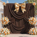 10x12ft Brown Backdrop Curtains, Brown Drapes for Backdrop Draping Fabric for Wedding Party Bridal Baby Shower Prom Birthday Graduation 5x12FT, 2 Panels by LittleFunny
