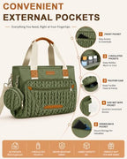 FHELAD Diaper Bag Tote for Women, Baby Diaper Bag Set (Sage Green) - Image 2