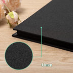 Large Photo Album Self Adhesive for 4x6 8x10 Magnetic Scrapbook Album DIY 60 Black Sticky Pages Linen Cover Photo Album(Black) - Image 4