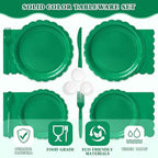 Vyntra 350 Pcs Green Paper Plates and Napkins Party Supplies - Image 4