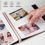 HoneyTolly Large Photo Album Self Adhesive, DIY Scrapbook Album for 4x6 8x10 Pictures, 40 Pages Linen Cover Memory Book, Ideal Gift for Family Travel Wedding Baby Christmas Anniversary(Grey) - Image 5