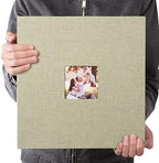 HoneyTolly Large Photo Album Self Adhesive, DIY Scrapbook Album for 600 Photos, 13"x12.6" 120 Pages Linen Cover Memory Book(Grass Green) - Image 6