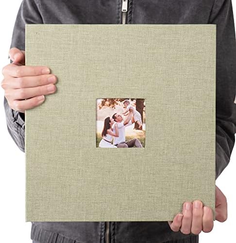 HoneyTolly Large Photo Album Self Adhesive, DIY Scrapbook Album for 600 Photos, 13"x12.6" 120 Pages Linen Cover Memory Book(Grass Green) - Image 6