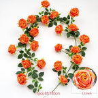 2Pcs 12Ft Bendable Flower Garland Faux Rose Vine for Home Decor,Orange - Image 4