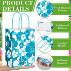 Teling 48 Pcs Hawaiian Party Favor Hibiscus Luau Paper Bags with Handles - Image 3