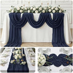 20 Pack Navy Blue 17 x 108 Inch Cheesecloth Table Runner - Boho Gauze Sheer Fabric for Wedding Baby Shower Party Home Decor - Image 7