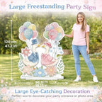 Silly Goose Gender Reveal Decorations Standee, 47.2" Large Boy or Girl Reveal Sign for Gender Reveal Decor Supplies, Waterproof Cardboard Cutouts Stand Up for Photo Prop Backdrop, Easy Assembly - Image 6