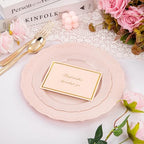U-QE 100PCS Mauve Pink Plastic Plates - Heavy Duty Pink Disposable Plates - Image 5