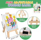 ESRICH 18 Set Mini Acrylic Paint Kit, Mini Stretched Canvas with Easel - Image 3