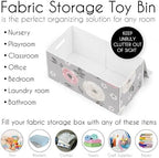 Sweet Jojo Designs Grey Watercolor Floral Girl Small Fabric Toy Bin Storage Box Chest For Baby Nursery or Kids Room - Blush Pink Gray and White Shabby Chic Rose Flower Farmhouse - Image 5