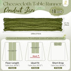 18 Pack Olive Green Cheesecloth Table Runner 17x108 Inches Boho Home Decor - Image 2