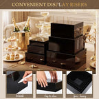 Geelin 6 Pcs Acrylic Risers Cube Stands, Black, 7 to 12 Inch, Square - Image 3