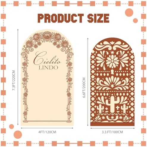 Mindsoft 2 Set Cielito Lindo Arch Cover 7.2ft 6.6ft, Brown Stretchy - Image 2