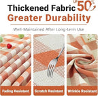Laolitou Fall Thanksgiving Buffalo Plaid Tablecloth Checkered Gingham Table Cloth Rectangle Tables Cotton Linen Rustic Orange Tablecloths Washable Wrinkle Free for Party, 60"x120" 10-12 Seats - Image 4