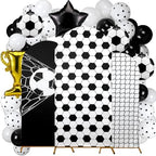 Foilswirl Spandex Arch Backdrop Cover 34 Pcs Soccer Birthday Background Decorations 4ft 5ft 6ft Soccer Arch Backdrop Covers Black White Balloons for Sport Game Football Birthday Party Decor by Foilswirl