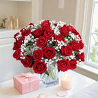 35 PCS Red Roses Artificial Flowers, Fake Roses with Stem Realistic Silk Rose for DIY Wedding Bouquets Table Centerpieces Arrangements Baby Shower Birthday Home Decor Valentines Day Gift for Her - Image 6