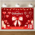 15x10ft Valentines Day Backdrop Happy Valentines Day Background Red Heart Bow Candle Gift Party Decorations Romantic Photo Booth Banner for Wedding Anniversary Date Night Birthday Photoshoot - Image 4