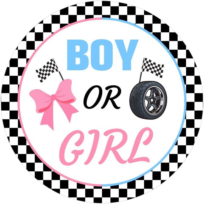 Leyiyi 6.5x6.5ft Boy or Girl Round Backdrop Cover Burnouts or Bows Pink or Blue Circle Photography Background He or She Baby Shower Party Decoration Banner Gender Reveal Baby Shower Party Supplies - Image 4