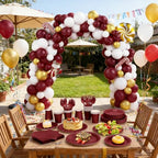 Burgundy Plates and Napkins Party Supplies, Include 9’’Disposable Burgundy Paper Plate, 7’’Dessert Plates and Cups and Napkins Forks Set for Birthday, Anniversaries, Wedding, Serves 25 - Image 6