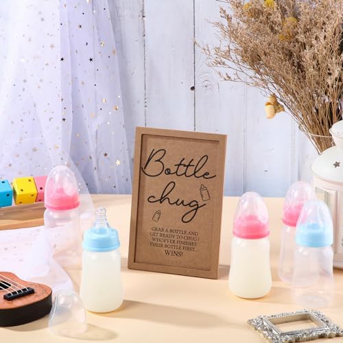 Roowest Bottle Chug Baby Shower Games Favors, Pink, Blue, Kraft - Image 5
