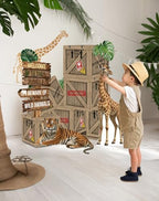 Jungle Safari Party Decorations – 10 Inch Jungle Theme Favor Boxes with Wild Animal Cardboard Cutouts for Birthday Party, Trunk or Treat Car Decor - Image 5