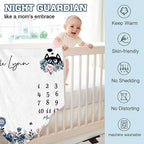 Personalized Baby Milestone Blanket for Boys Girls Baby Month Blanket- First Year Calendar Monthly Growth Chart - Black Cat Halloween Birthday Gifts for Infant Todder - Image 6