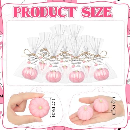 Demissle 40 Pcs Fall Pumpkin Baby Shower Soap Favors Bulk, Pink - Image 2