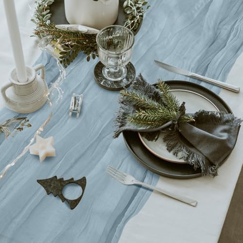 6 Pack Cheesecloth Table Runner 10Ft Christmas Gauze Boho Table Runners for Wedding Decor Bridal Shower Decorations Baby Shower Party(35" x 120") - Image 5