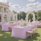Pink Tulle Tablecloth for 6 Ft Rectangle Tables 6-Pack, Ideal for Weddings - Image 5
