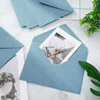 Whaline 50Pcs A7 Invitation Envelopes Set Dusty Blue Greeting Card Envelopes V-Flap Envelope Gift Card Sleeves for Mailing Envelope Sending Card Wedding Baby Shower Birthday, 7.3x5.3 Inch (Pack of 2) - Image 4