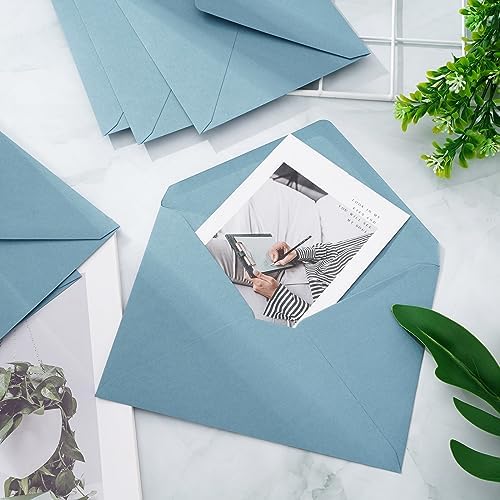 Whaline 50Pcs A7 Invitation Envelopes Set Dusty Blue Greeting Card Envelopes V-Flap Envelope Gift Card Sleeves for Mailing Envelope Sending Card Wedding Baby Shower Birthday, 7.3x5.3 Inch (Pack of 2) - Image 4