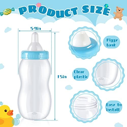 Tessco for you 2 Pcs 15in Jumbo Baby Bottle Bank Baby Shower, Blue - Image 2