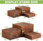 6 Pack Wood Cake Cupcake Stand Buffet Risers, Wooden Display Stand Wood Display Riser, Square Food Display Risers for Party Wedding Birthday Home (6" 7" 8" 9" 10" 11") - Image 2